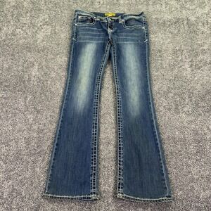 Iron Horse Jeans Womens 8 Blue Bootcut Rhinestone Denim Western Medium Wash Logo